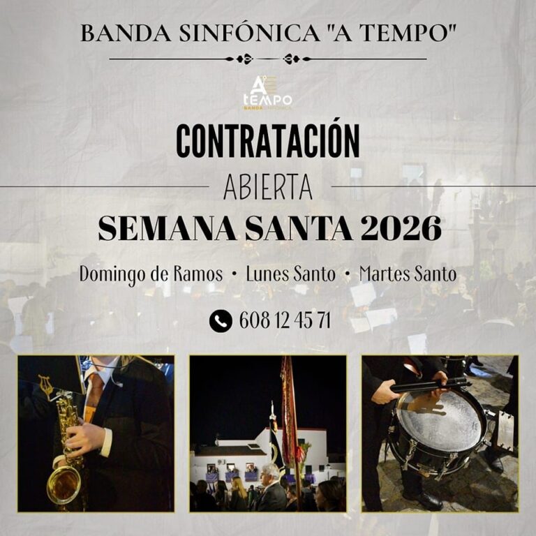 Cartel de contratación de la banda sinfónica A Tempo